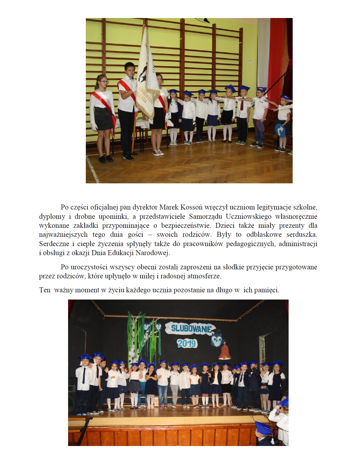 ślubowanie - ślubuję być dobrym polakiem - pasowanie na ucznia 1