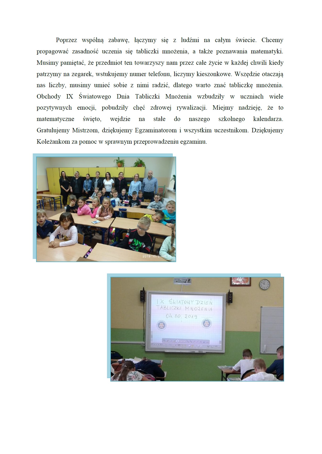 ix światowy dzień tabliczki mnożenia