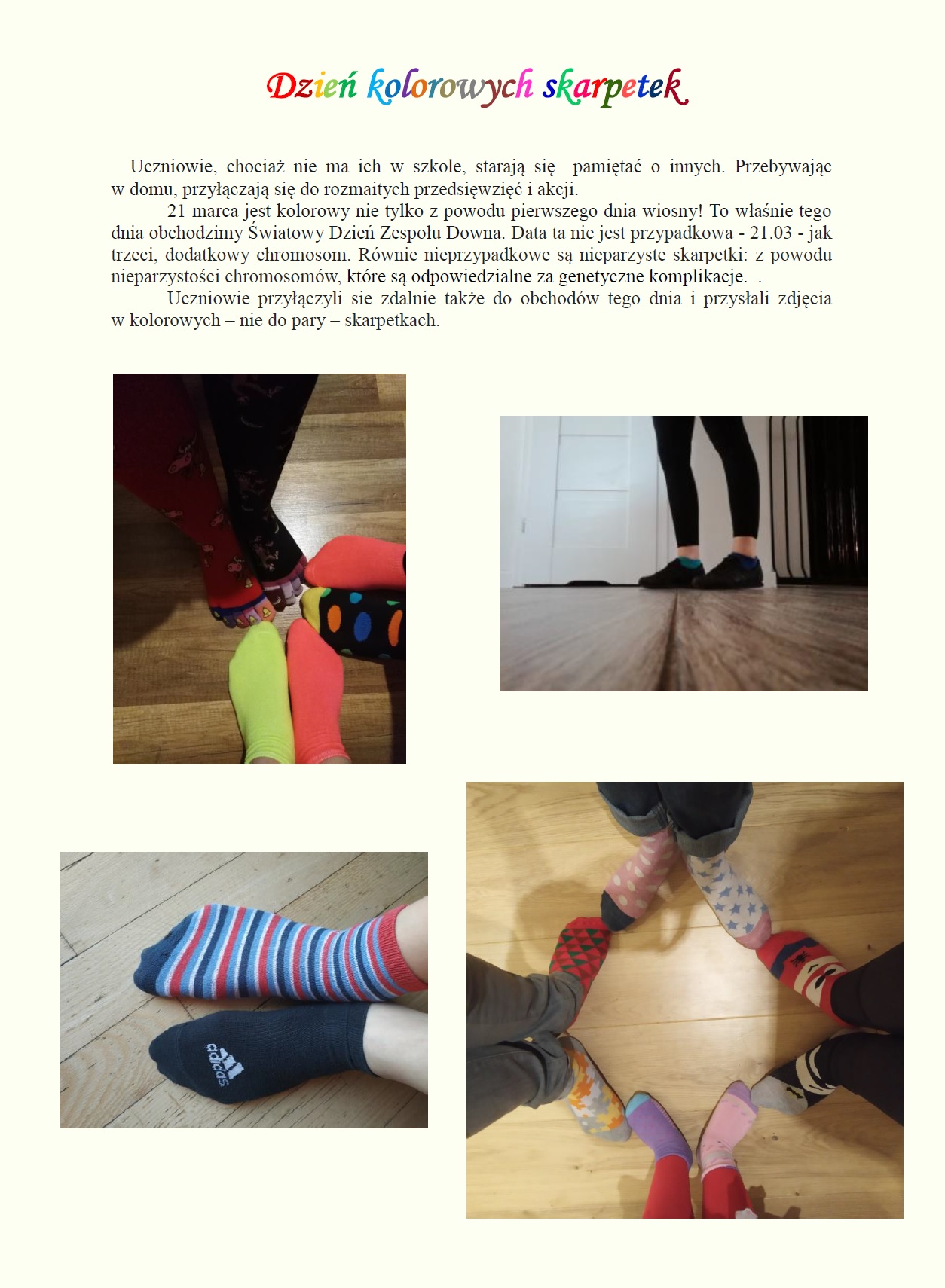 dzień kolorowych skarpetek