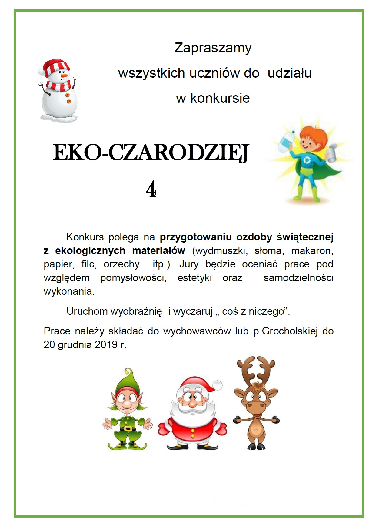 zaproszenie uczniów do udziału w konkursie eko-czarodzień 4