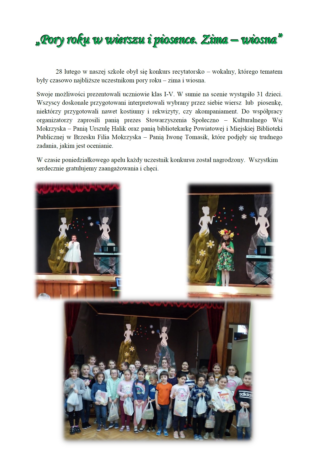 pory roku w wierszu i piosence zima - wiosna