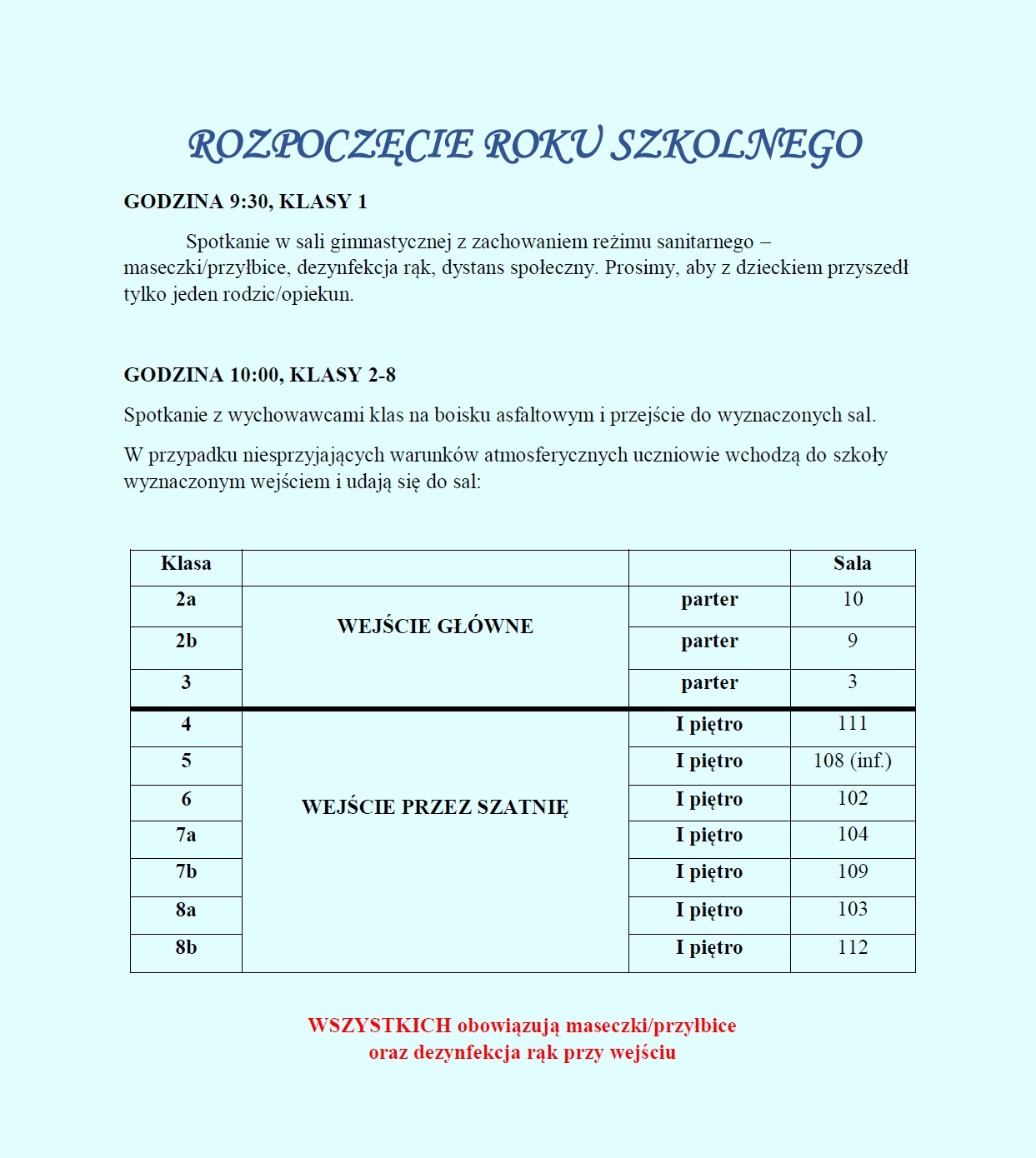 rozpoczęcie roku szkolnego