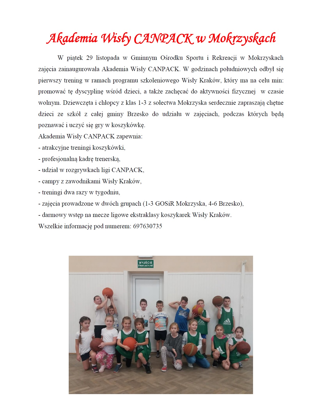akademia wisły canpack w mokrzyskach