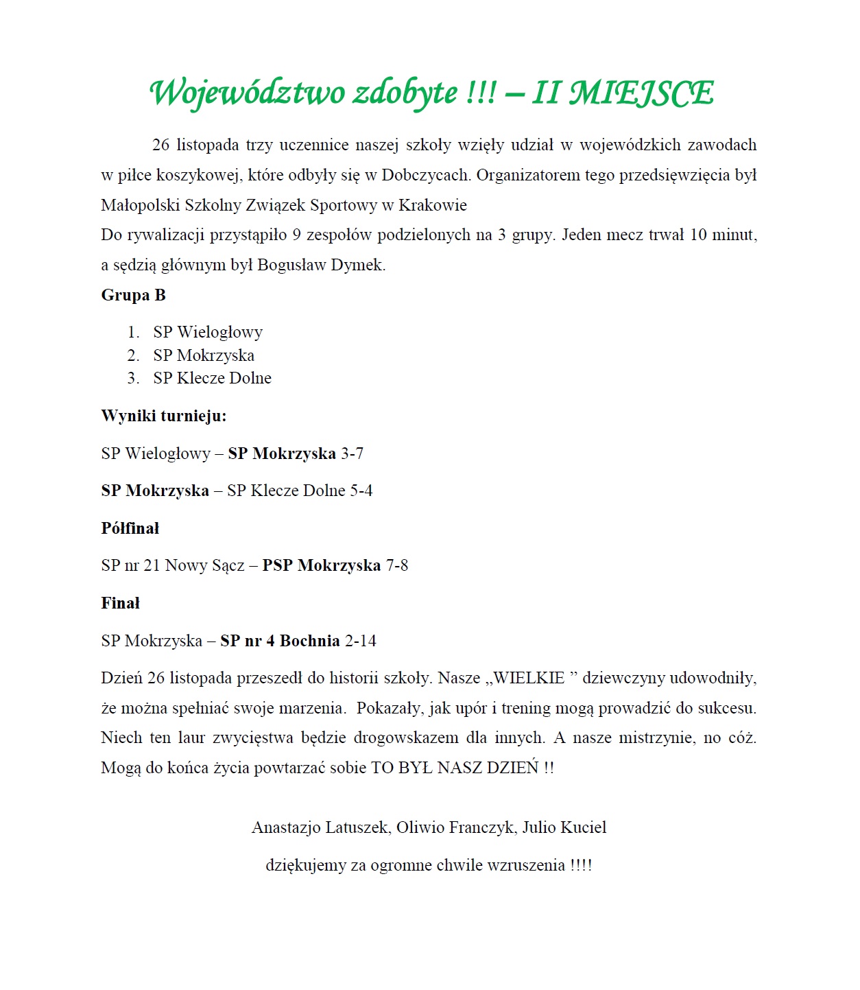 województwo zdobyte - ii miejsca