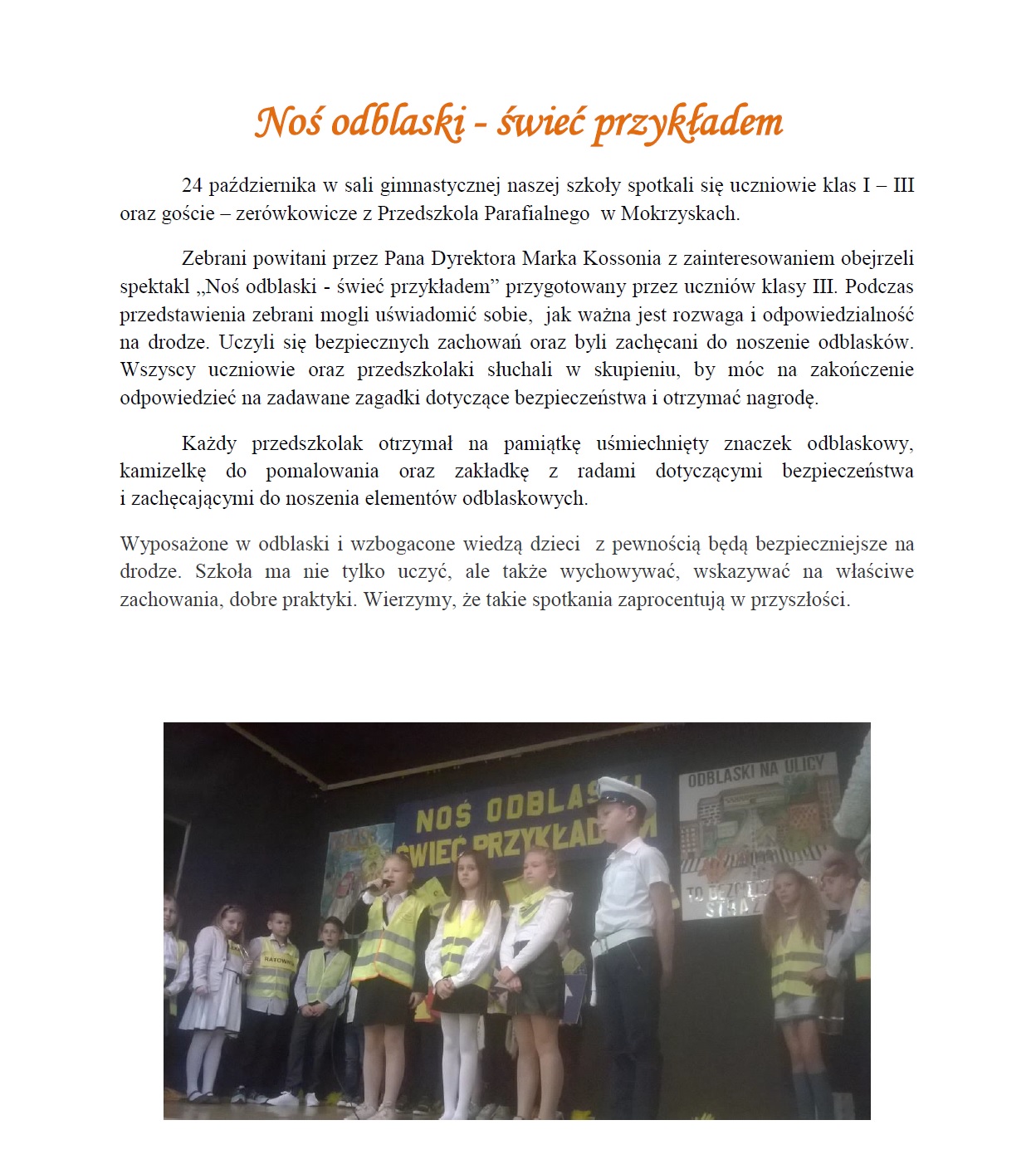 noś odblaski świeć przykładem