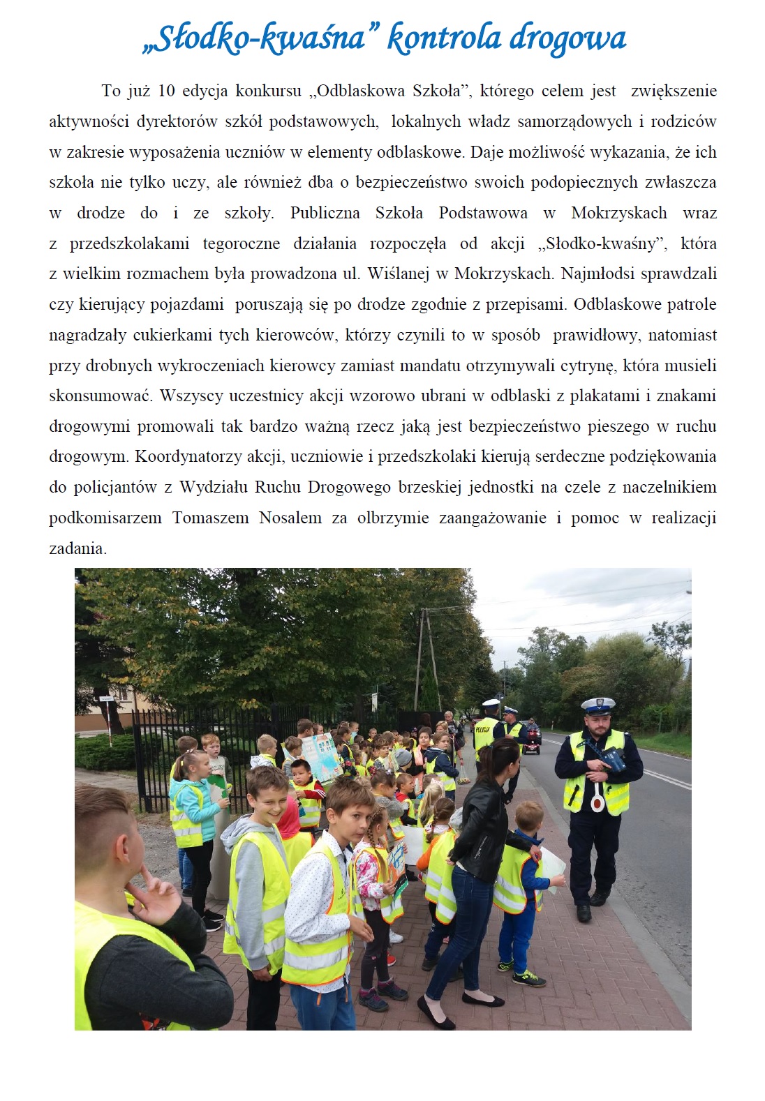 słodko-kwaśna kontrola drogowa