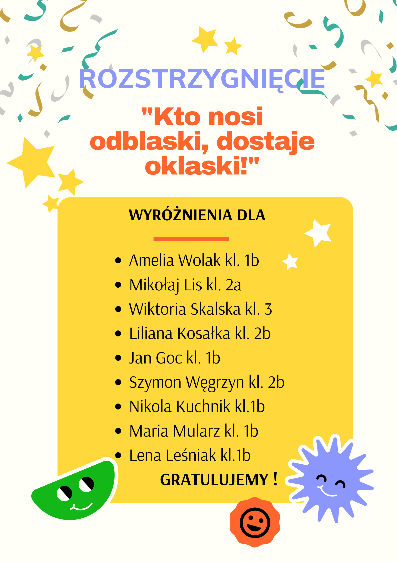 roztrzygnięcie - kto nosi odblaski dostaje oklaski 1