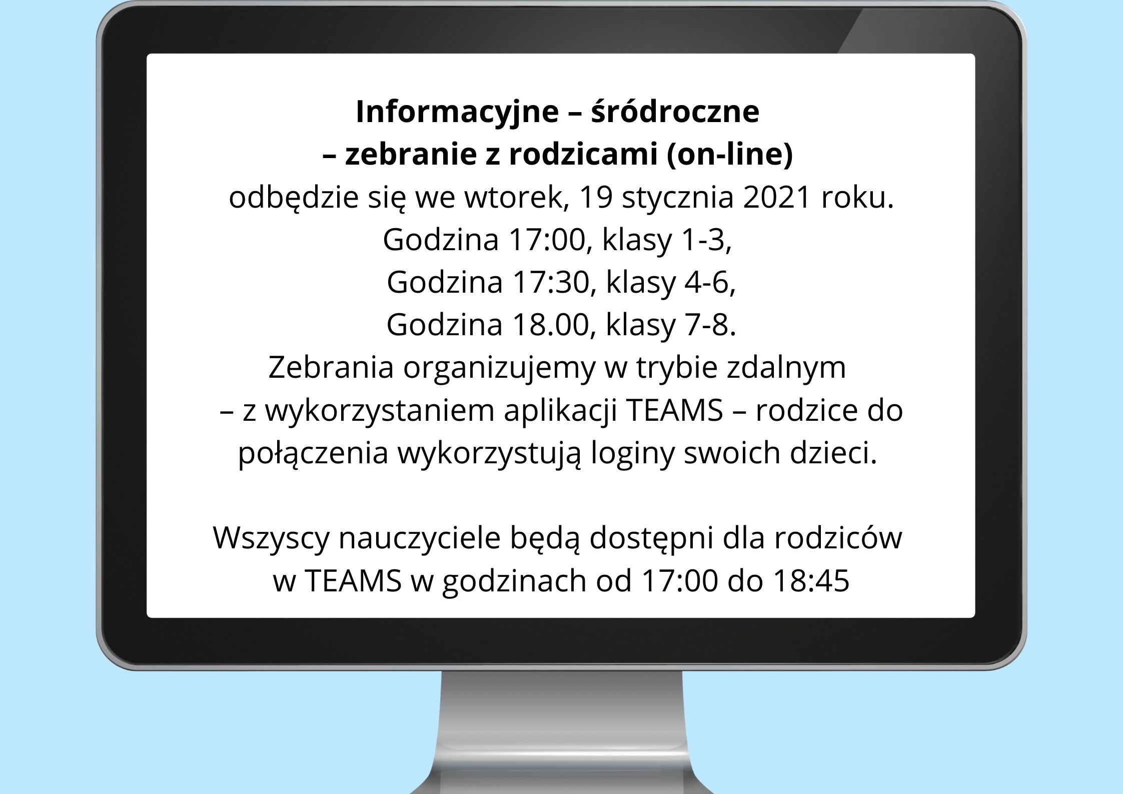 informacje - śródroczne - zebranie z rodzicami 2021