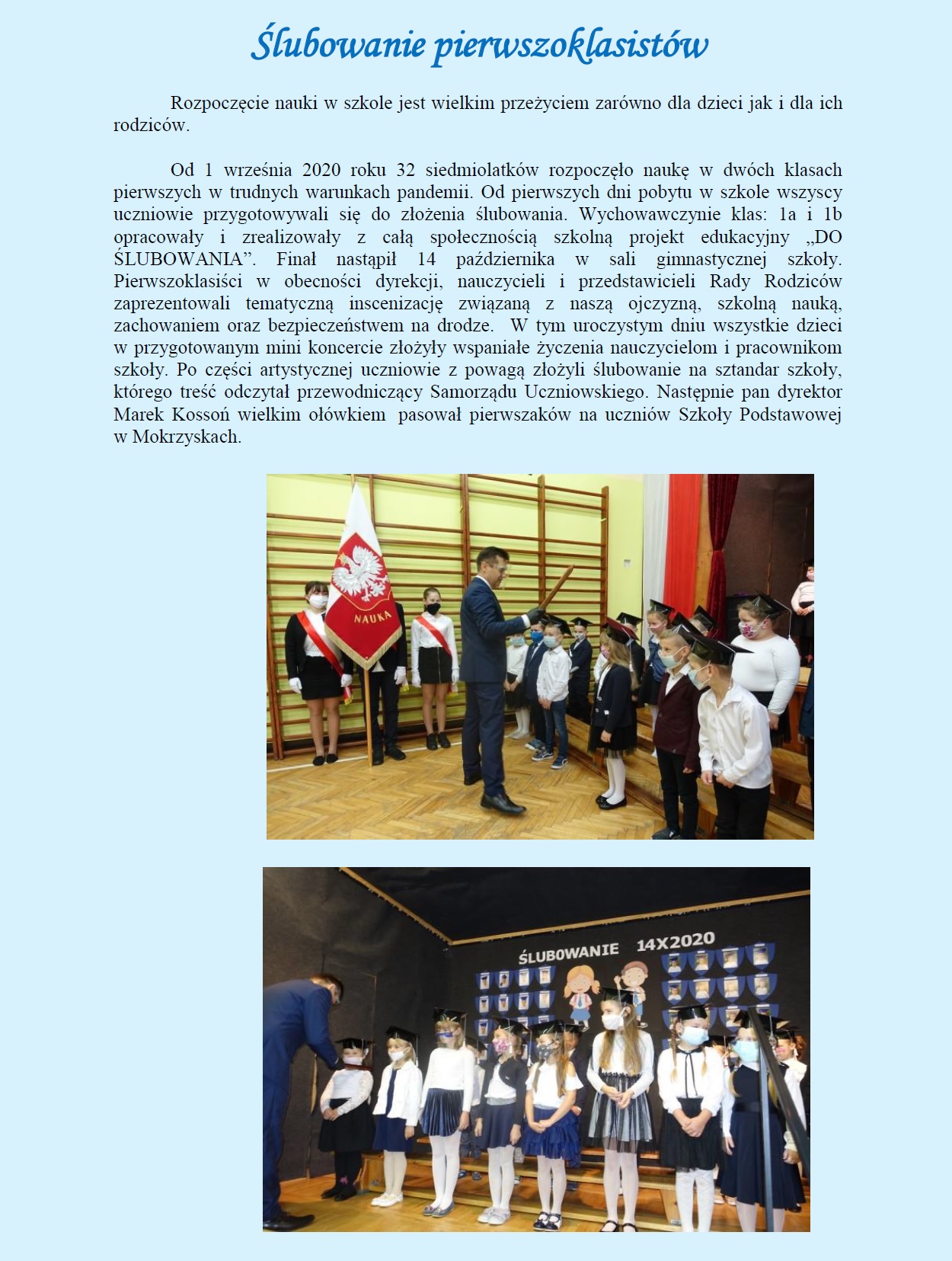 ślubowanie pierwszo klasistów