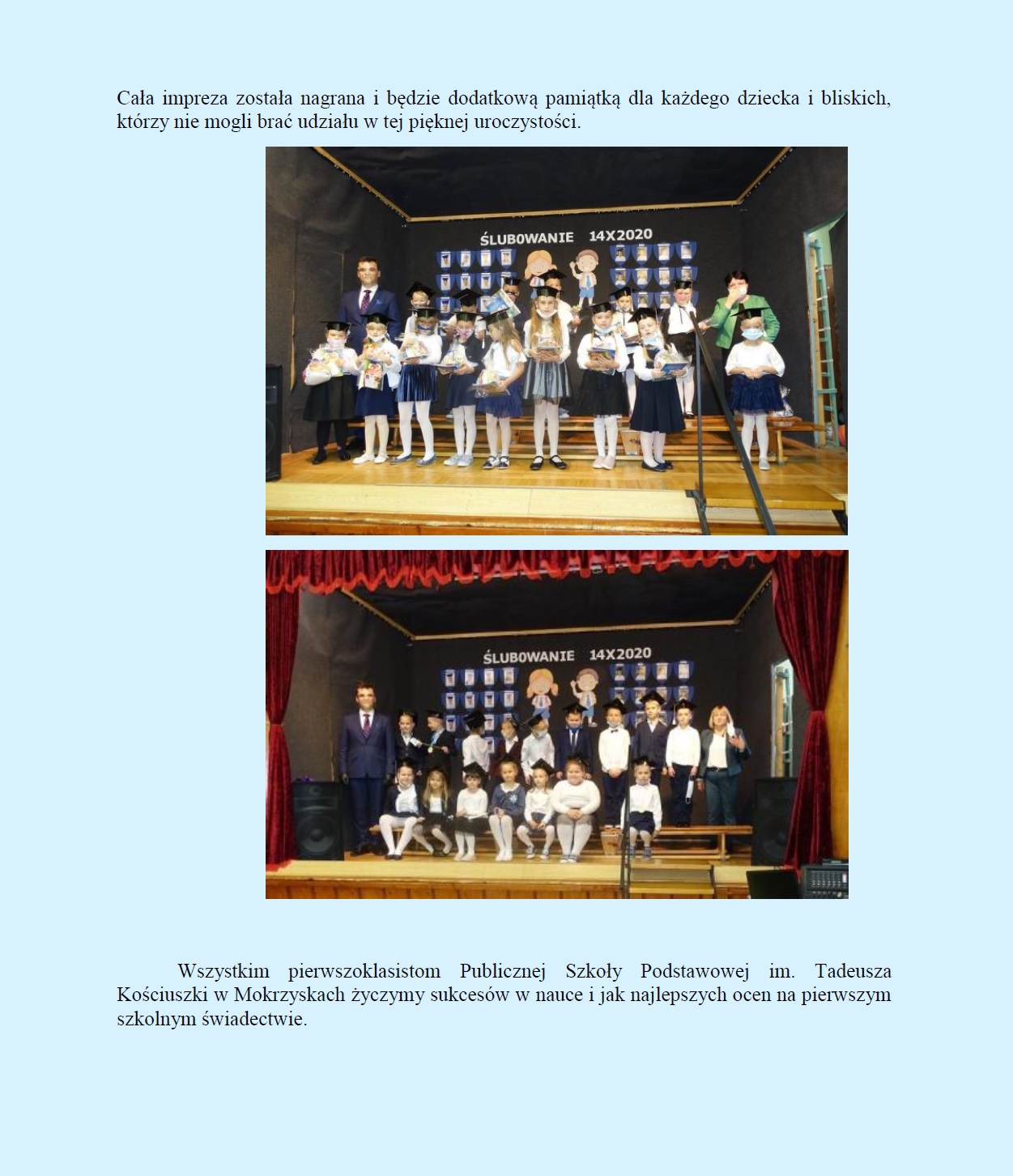 ślubowanie pierwszo klasistów 1