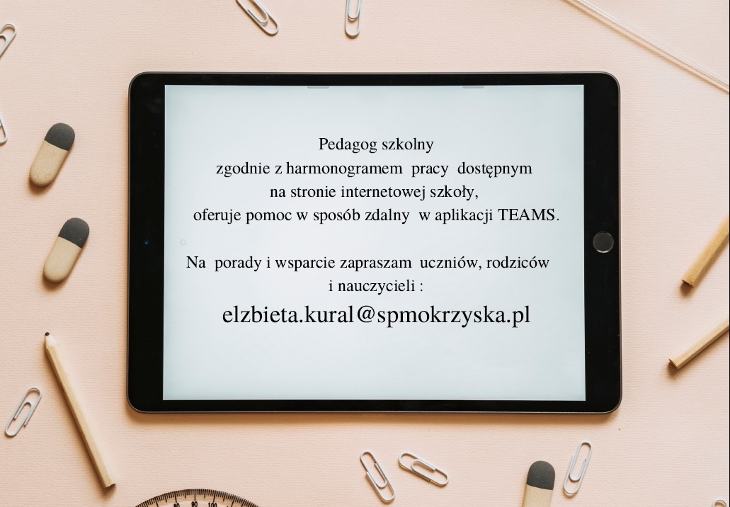 pedagog szkolny - kontakt na teams