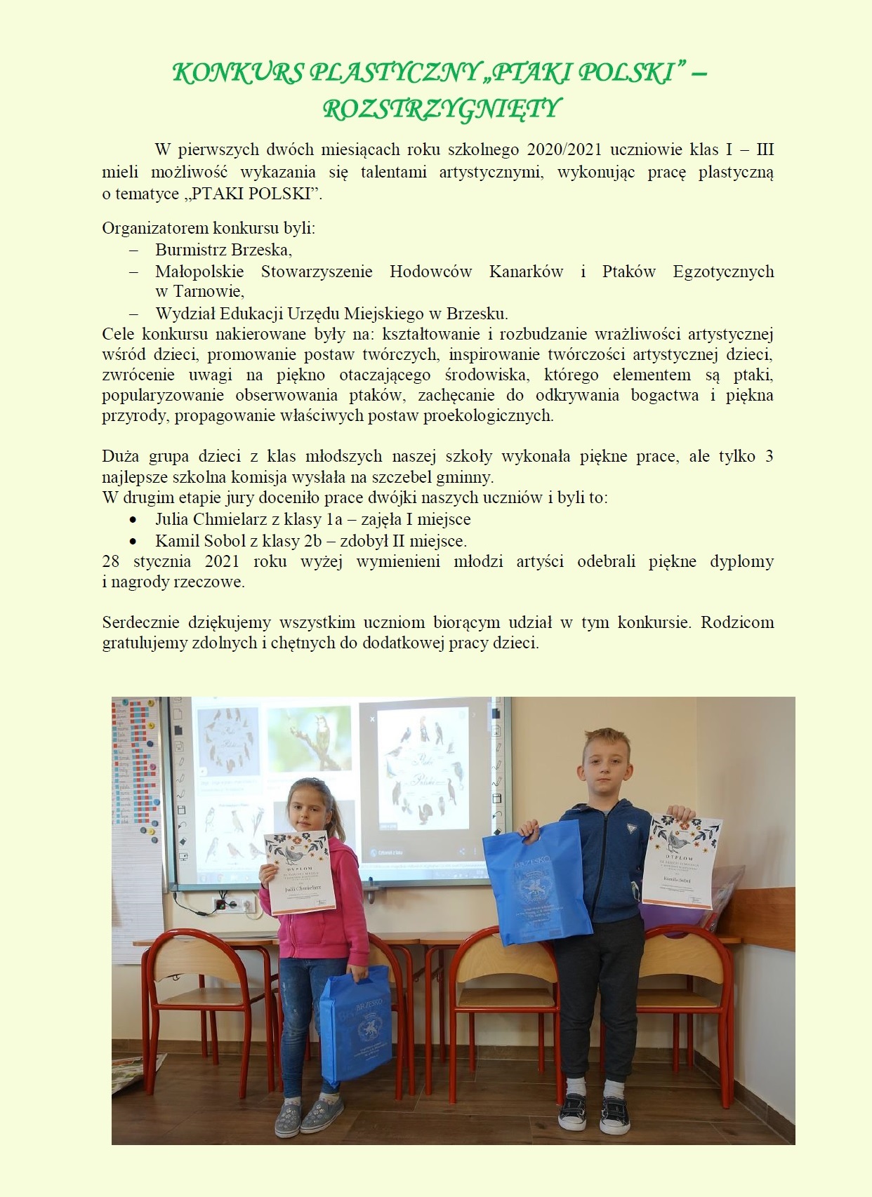 konkurs plastyczny ptaki polski - roztrzygnięty