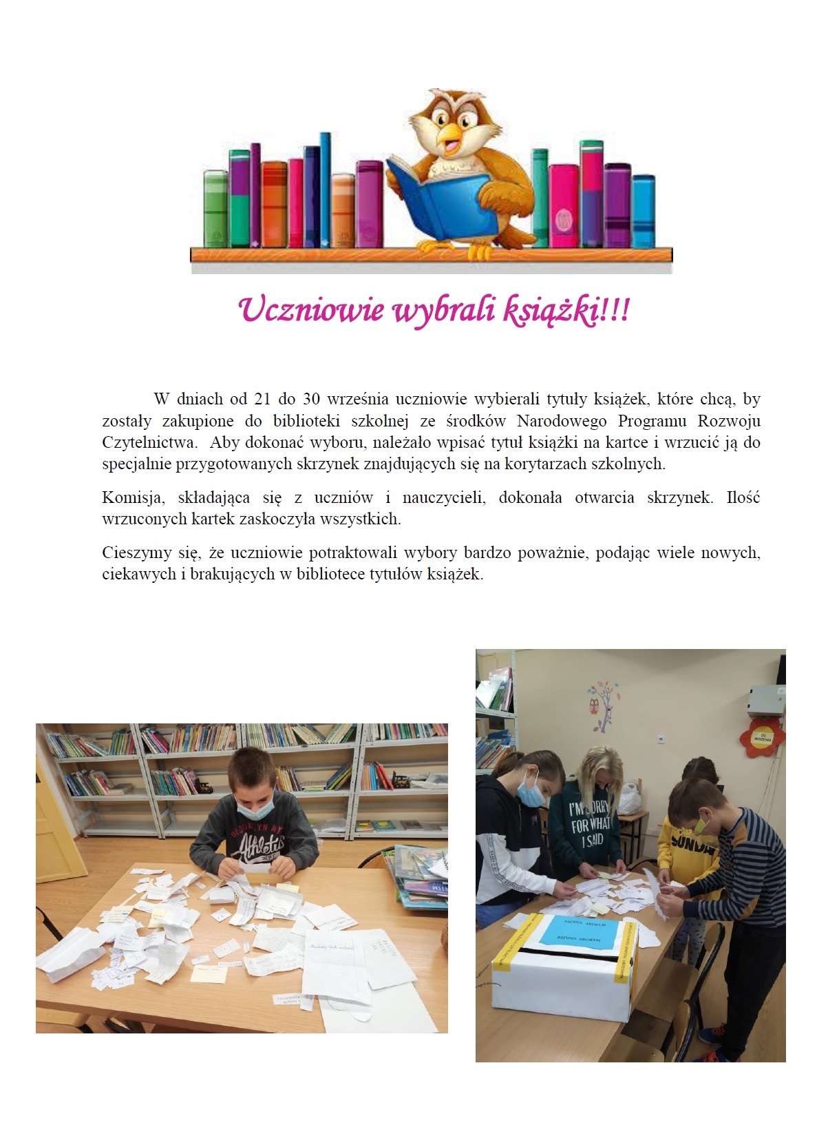 uczniowie wybrali książki