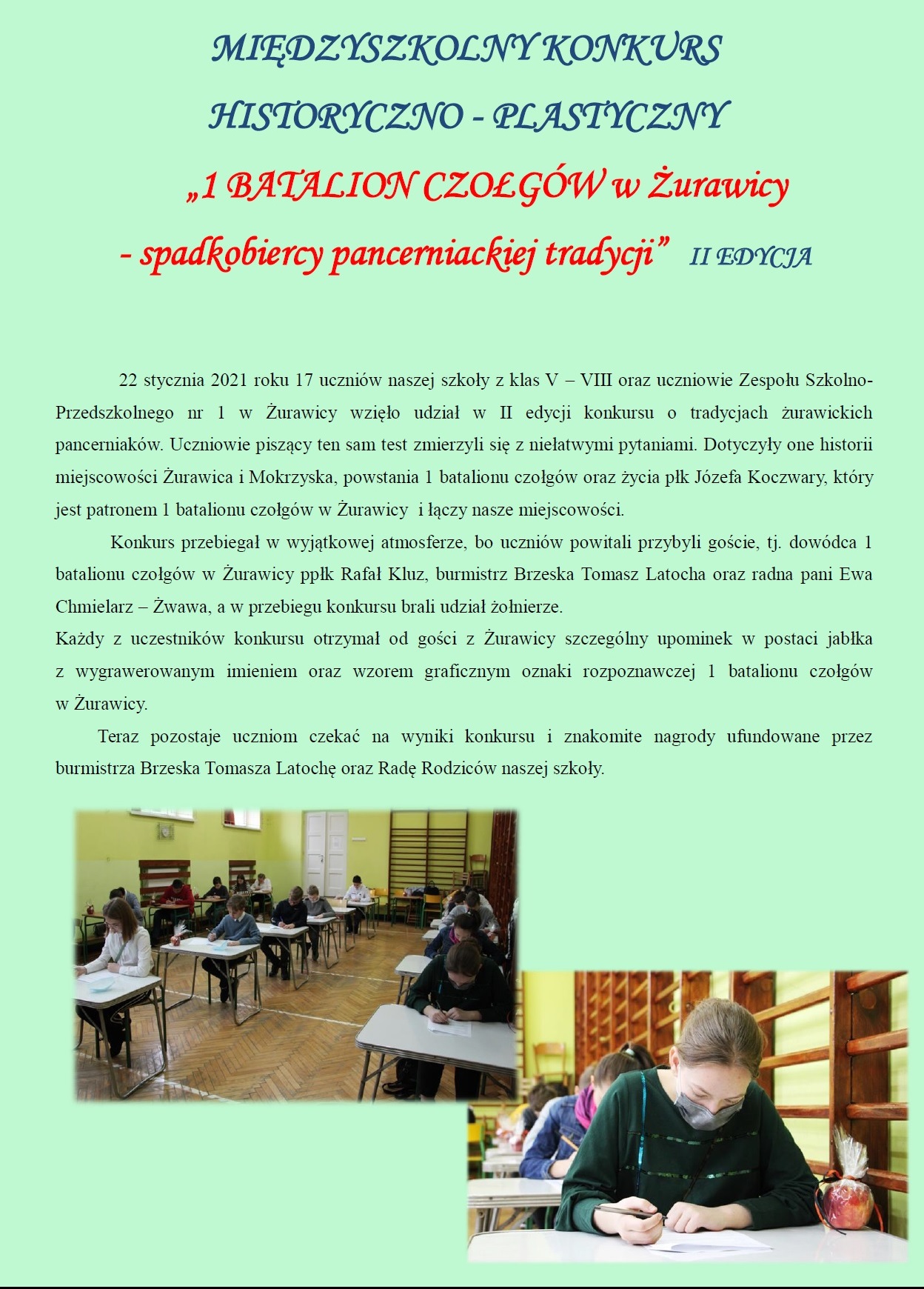 między szkolny konkurs historyczno - plastyczny